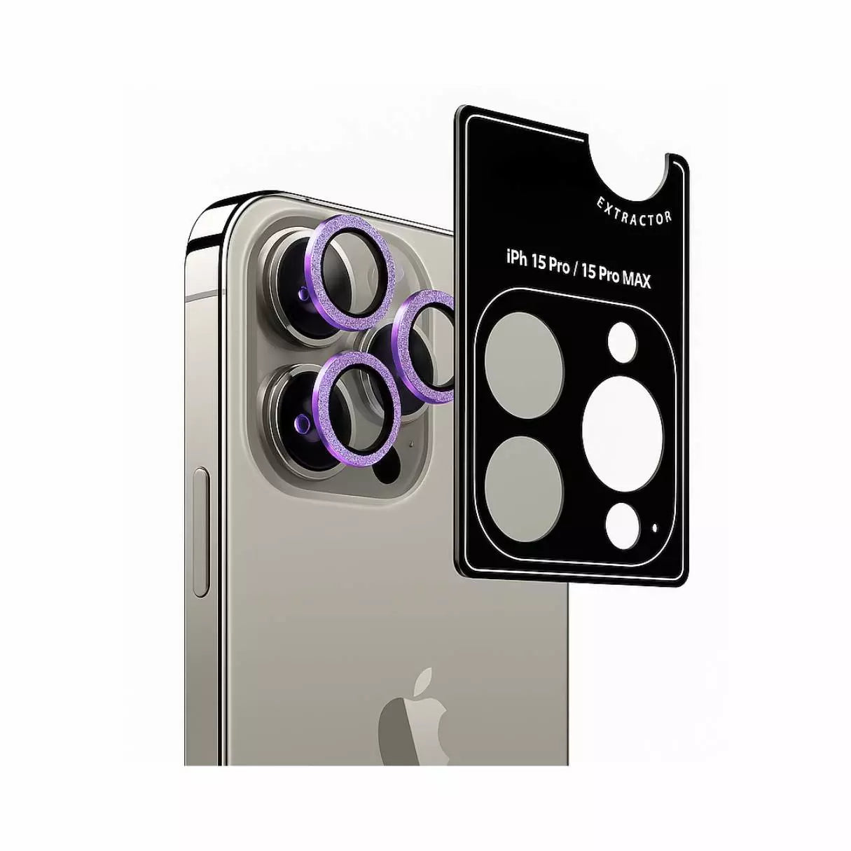 Glitter Camera Lens Dark Purple - iPhone